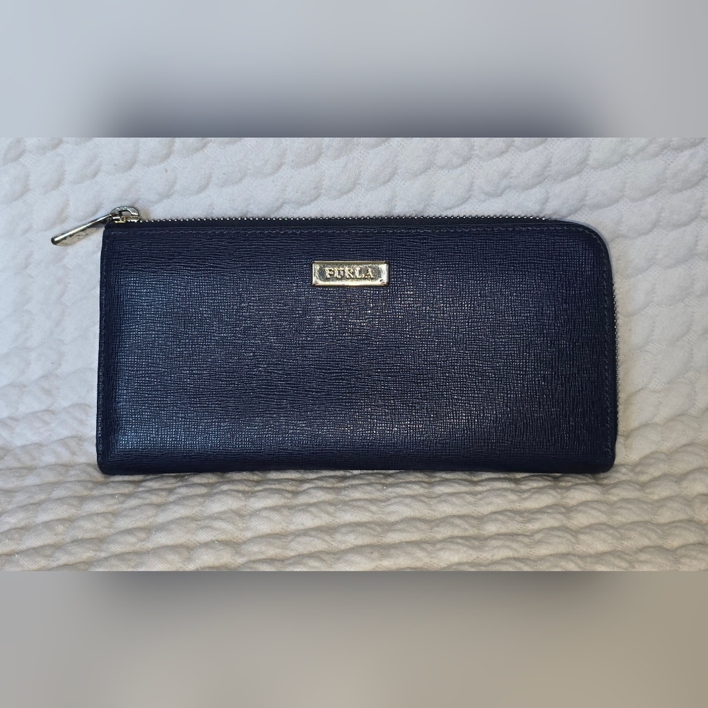Furla Dark Blue Long Zip Wallet